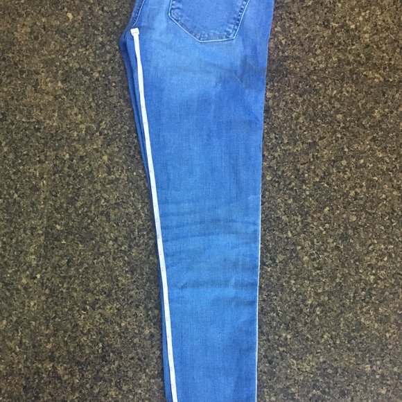 Loft Modern Skinny Pink Tuxedo Stripe Jean 24/00 - Picture 5 of 6